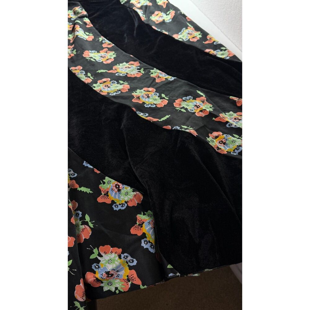 Free People | Black and Floral Swirl Maxi Skirt | Sz 10 - Picture 6 of 6
